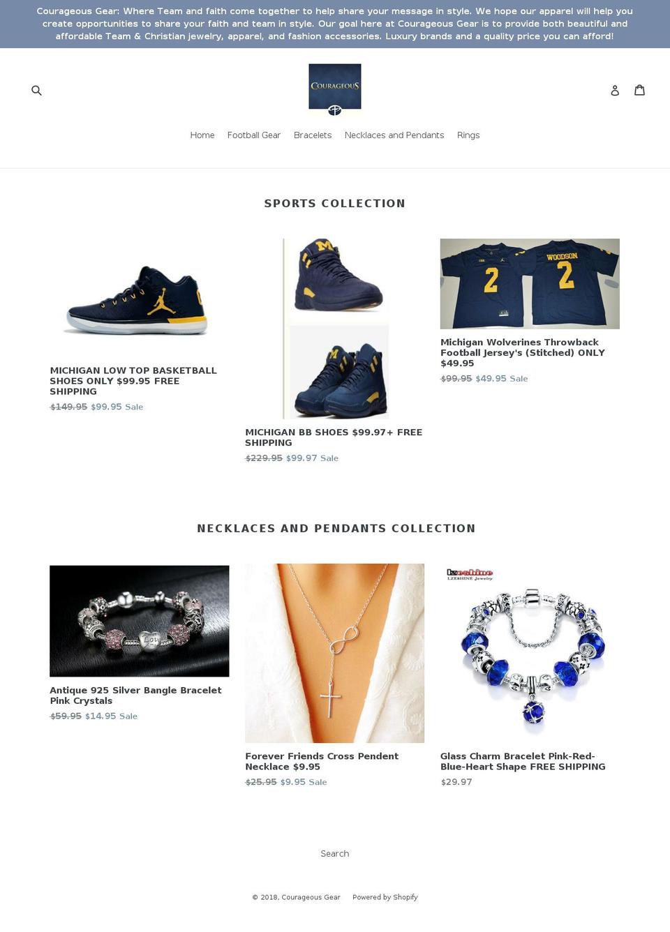 courageousgear.com — Shopify storefront screenshot