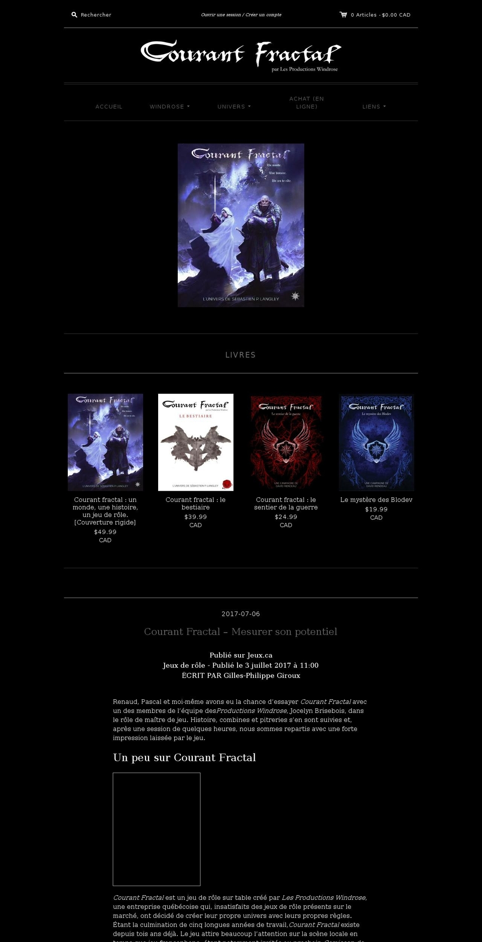 courantfractal.com shopify website screenshot