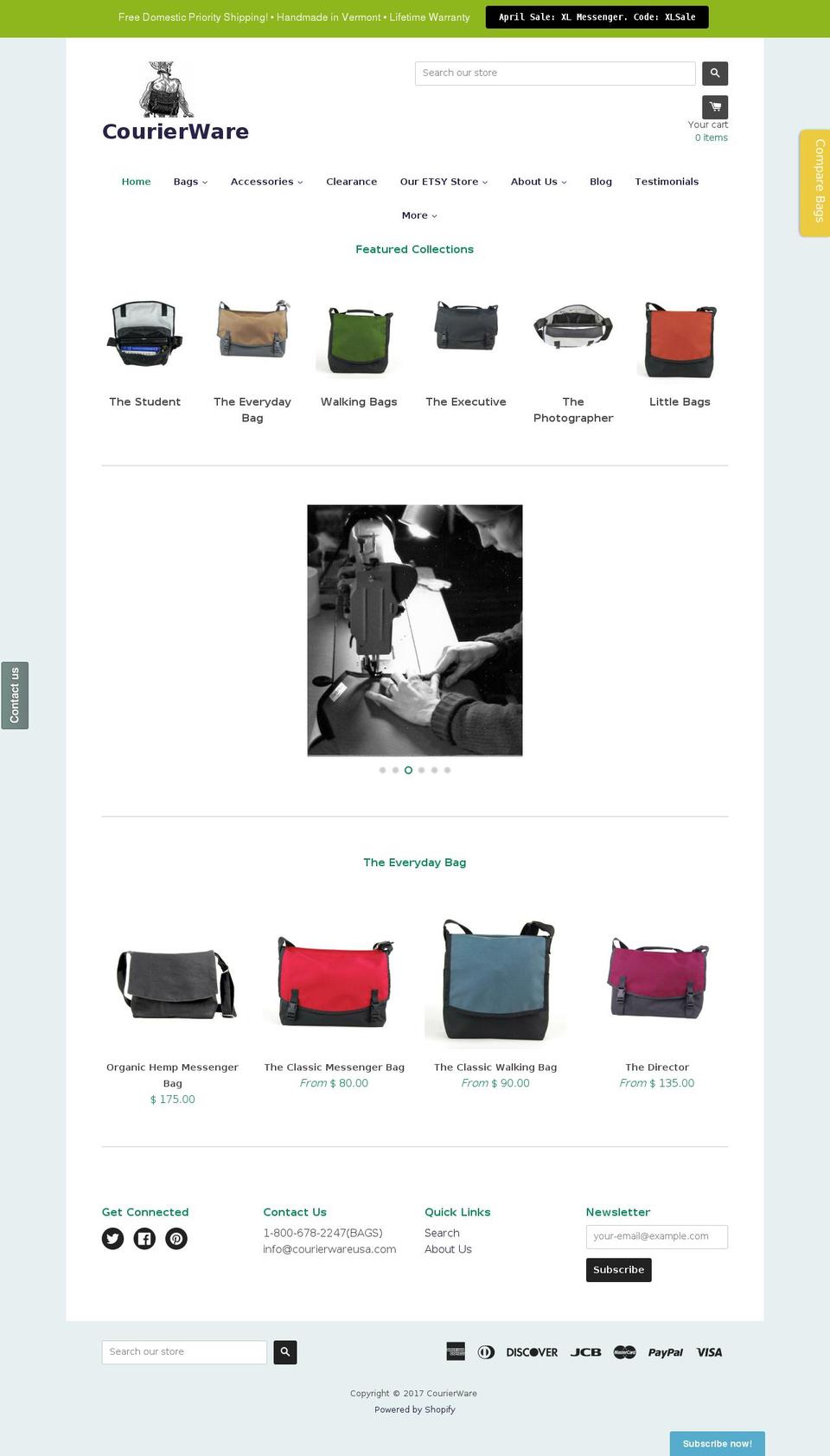 courierbags.com shopify website screenshot