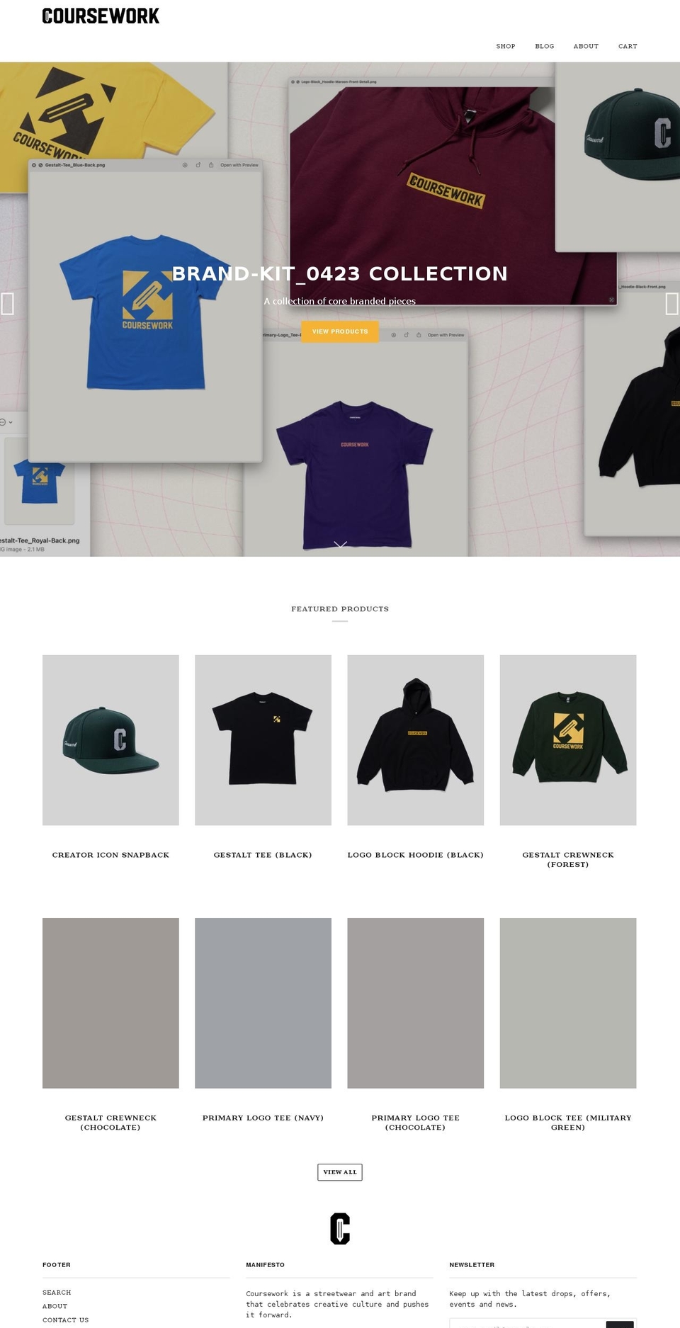 coursework.co shopify website screenshot