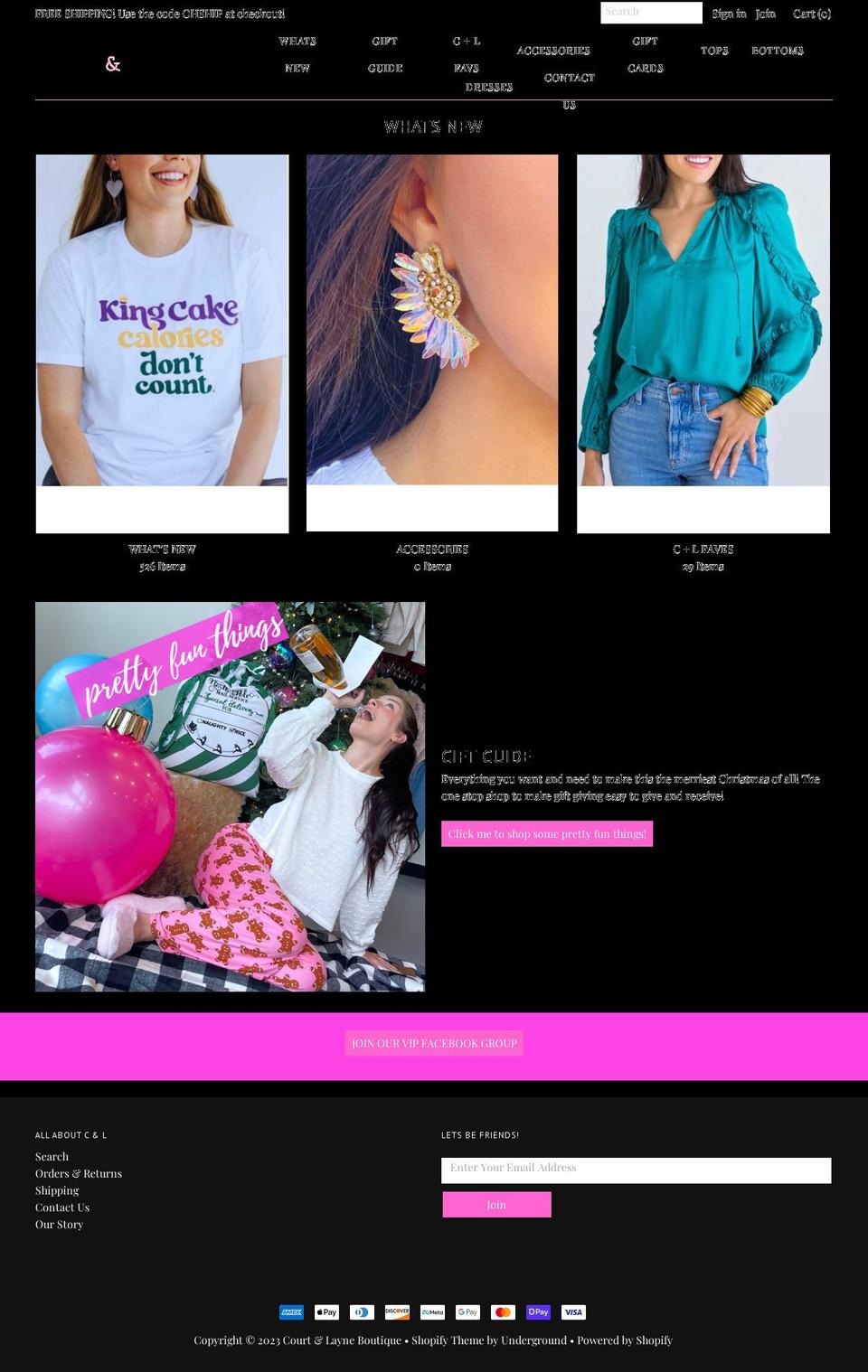 courtandlayne.com shopify website screenshot