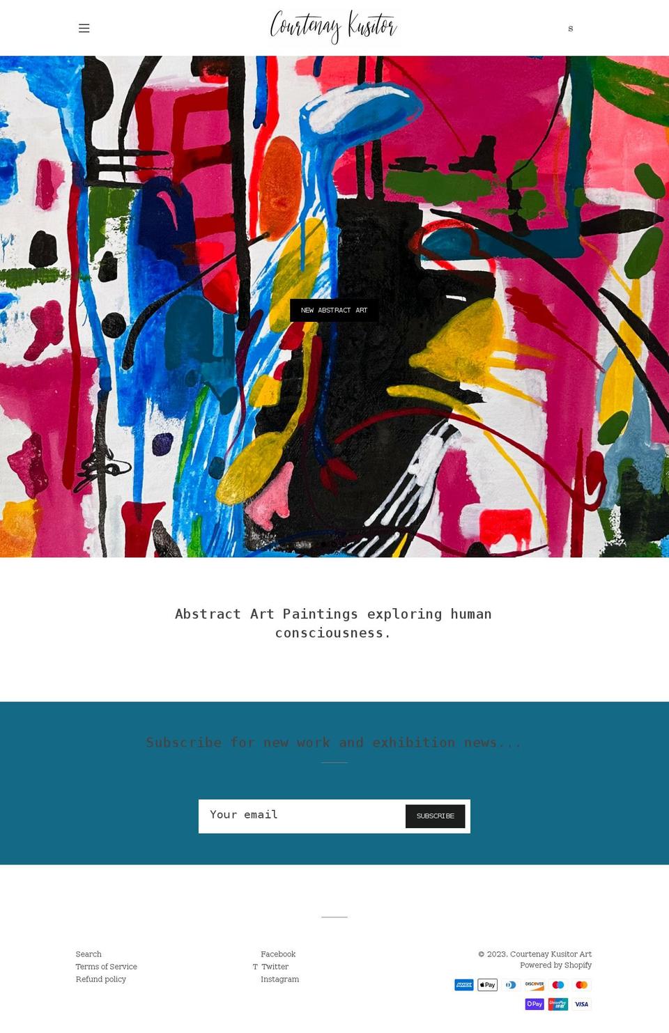 courtenaykusitorart.com shopify website screenshot