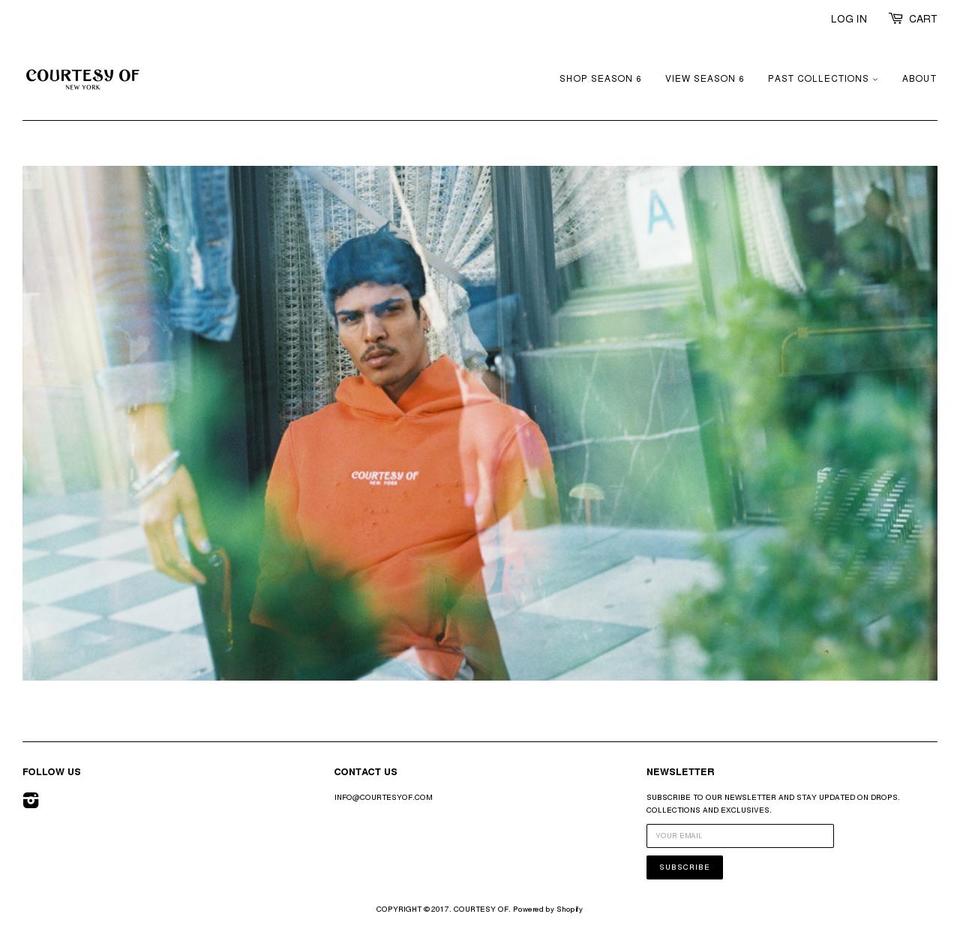 courtesyof.com shopify website screenshot