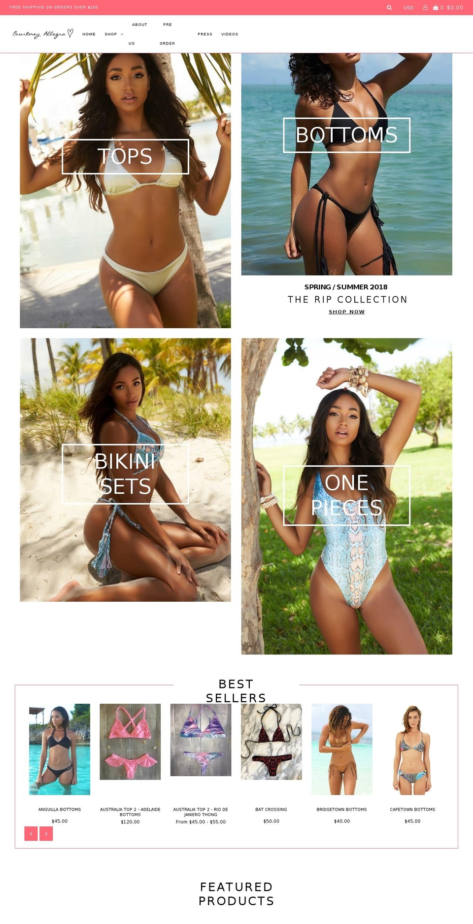 courtneyallegramiami.com — Shopify storefront screenshot