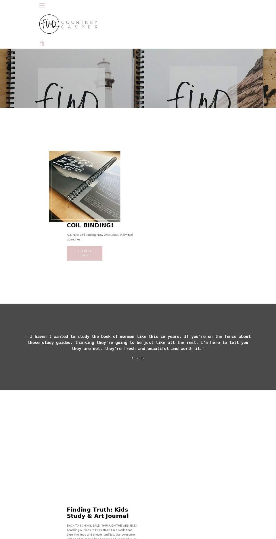 courtneycasperletters.com — Shopify storefront screenshot