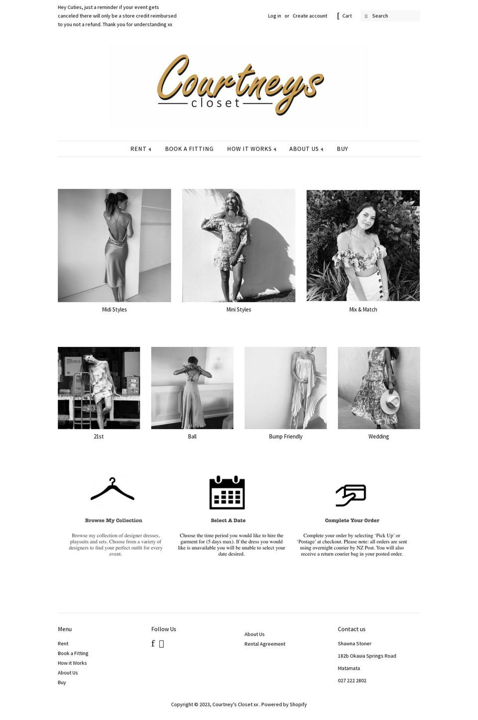 courtneysclosetx.com shopify website screenshot