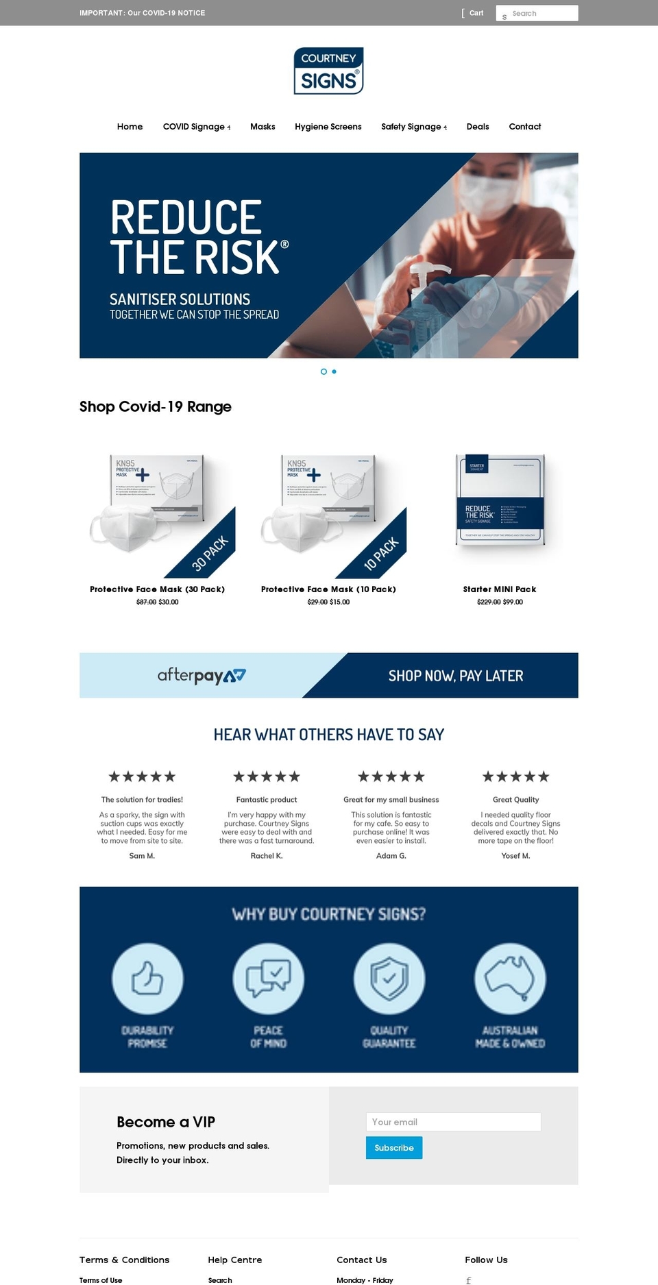 courtneysigns.com.au shopify website screenshot