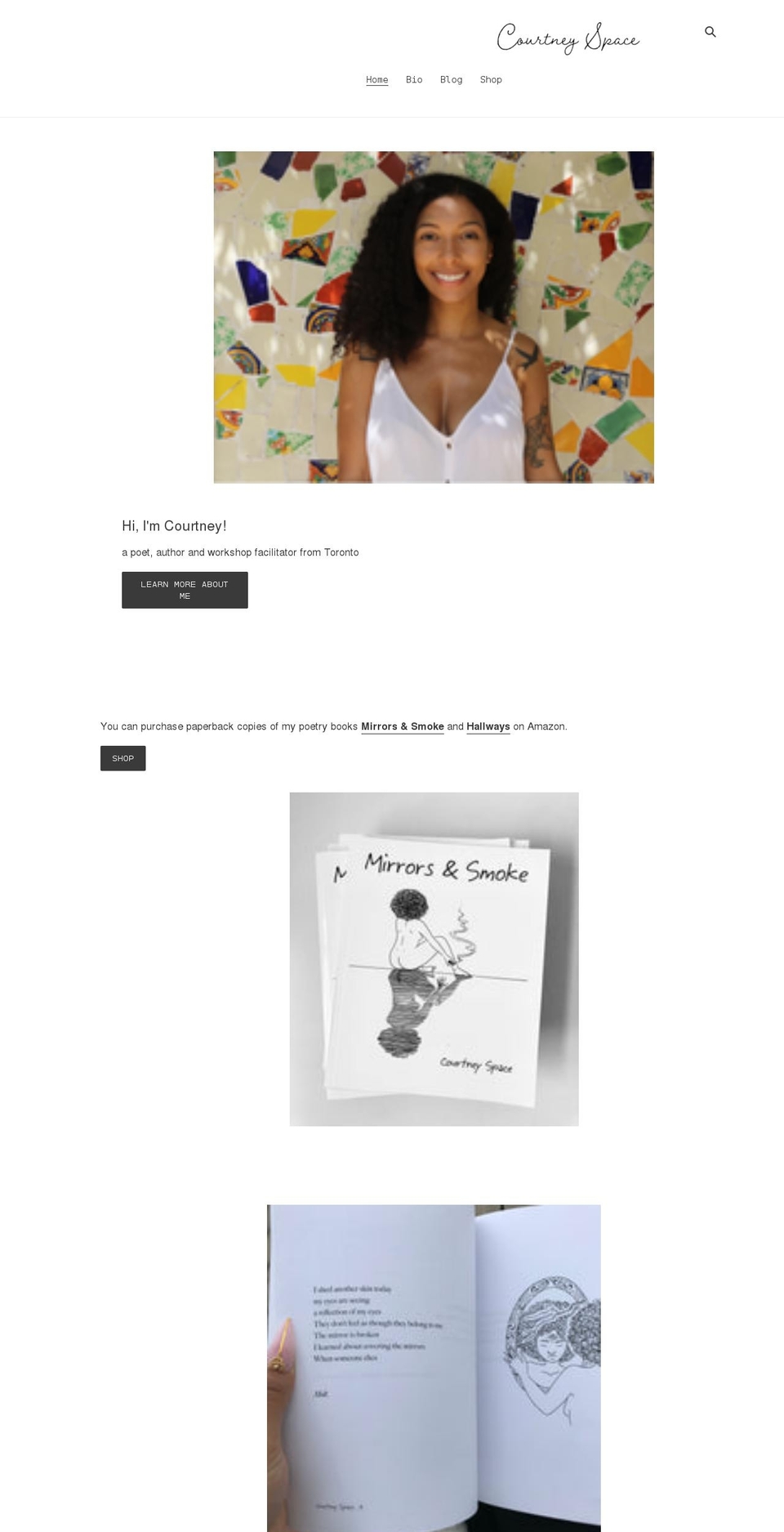 courtneyspace.com shopify website screenshot