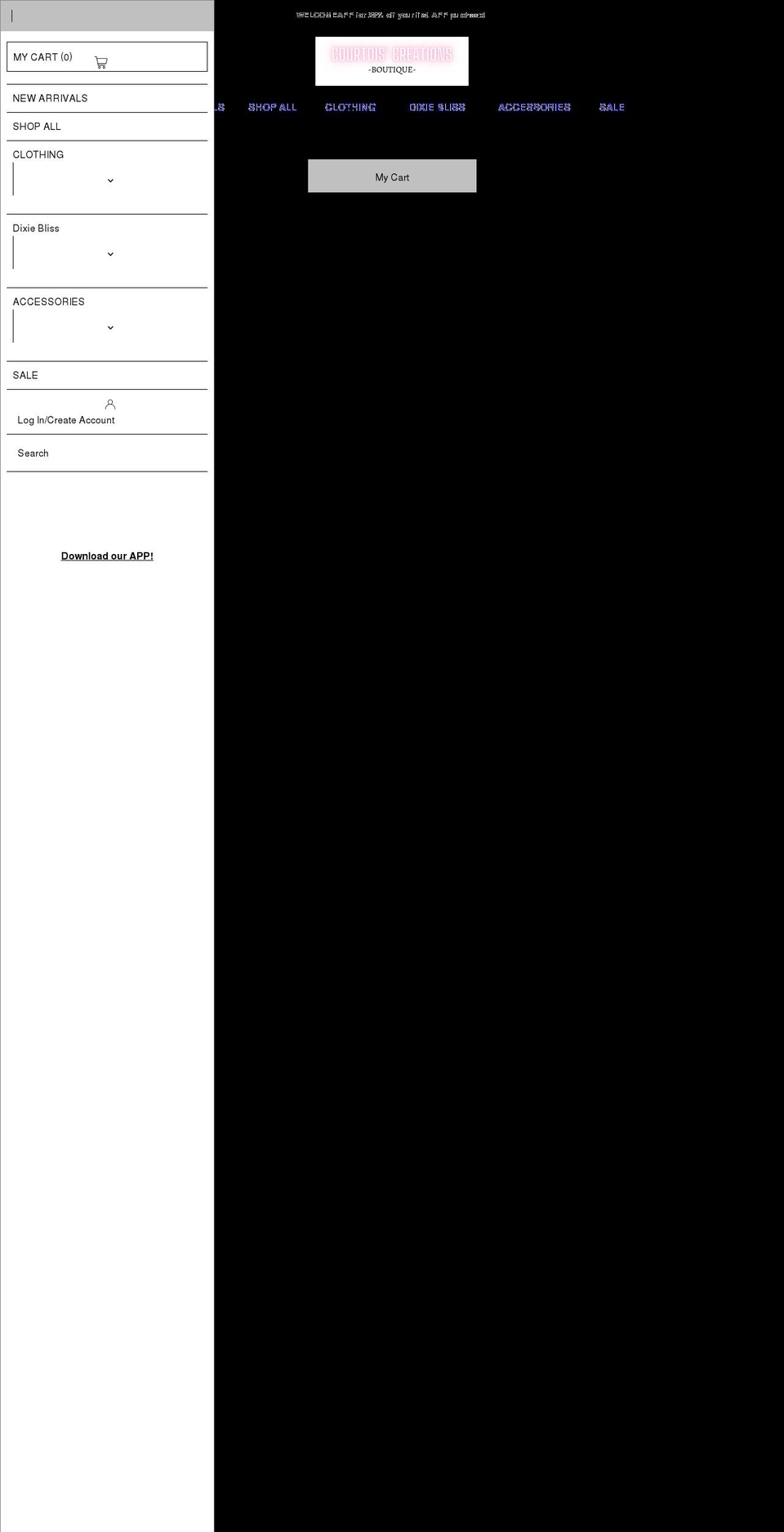 courtoiscreations.com — Shopify storefront screenshot