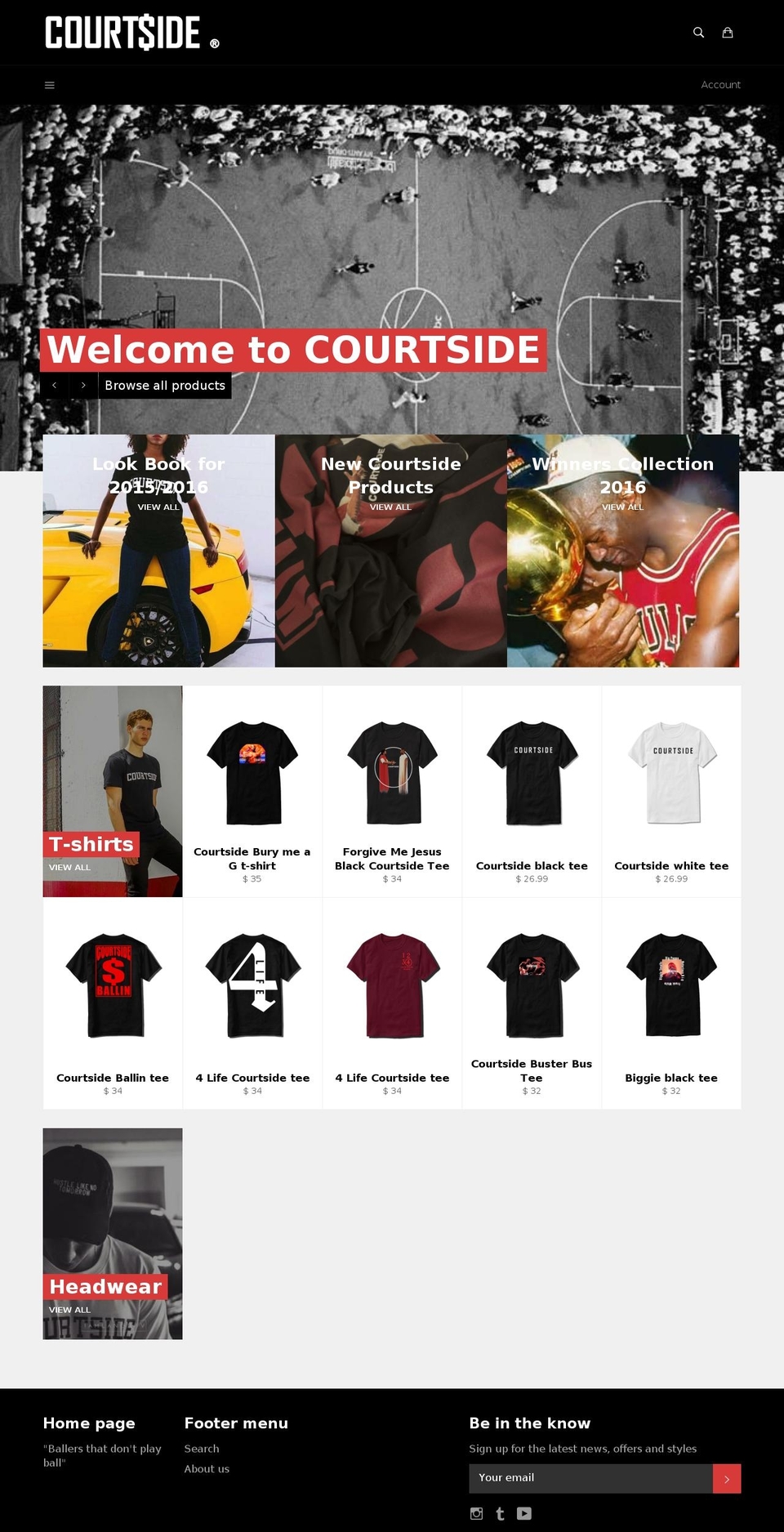 courtsidelifestyle.com — Shopify storefront screenshot