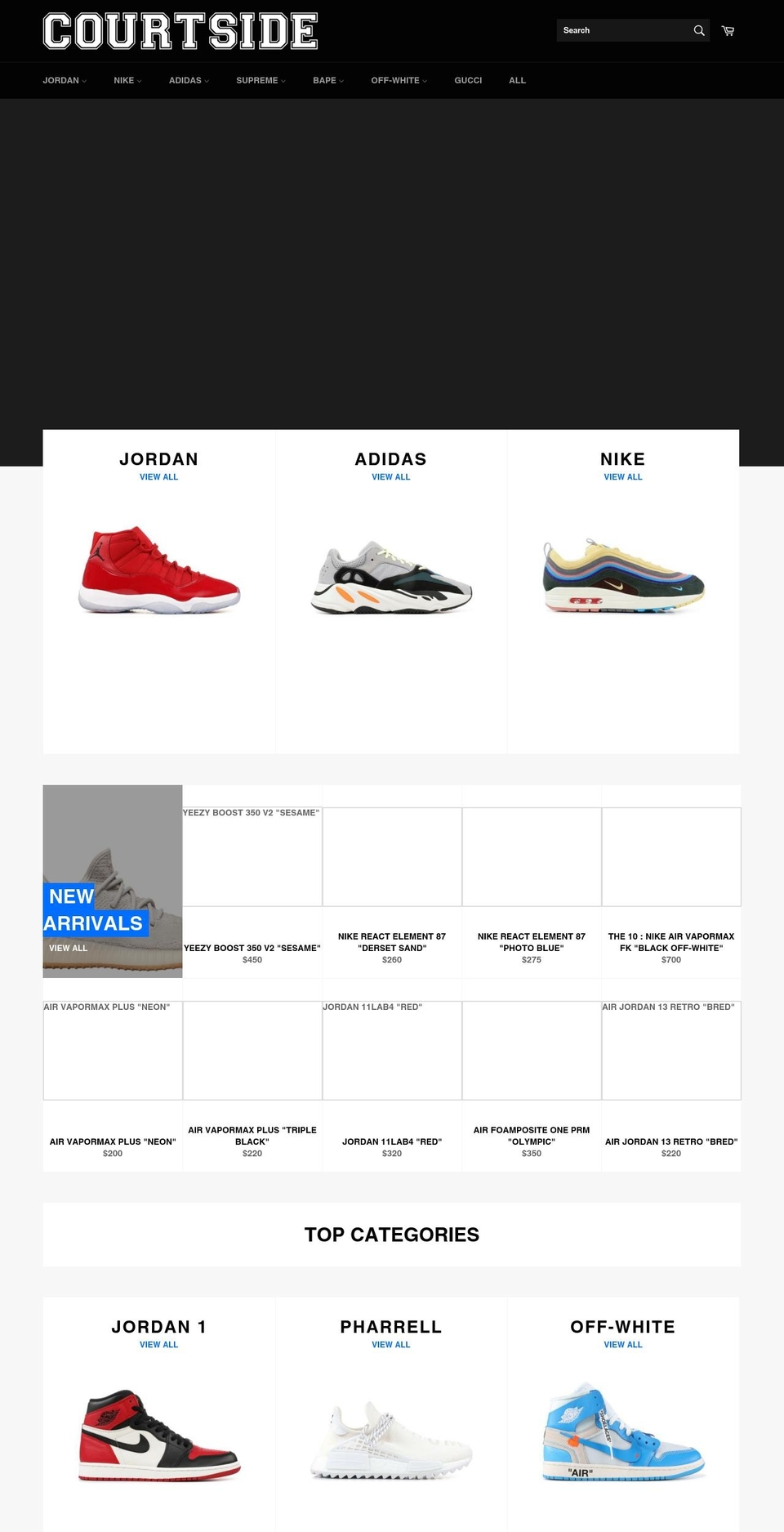 courtsidenc.com — Shopify storefront screenshot