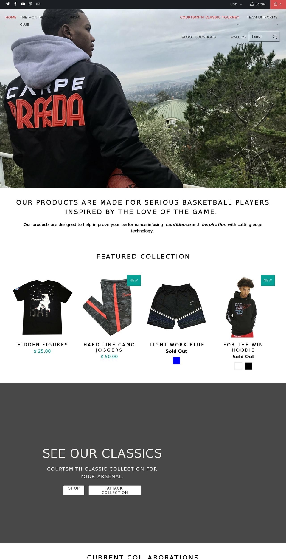 Optimal Shopify theme site example courtsmithball.com