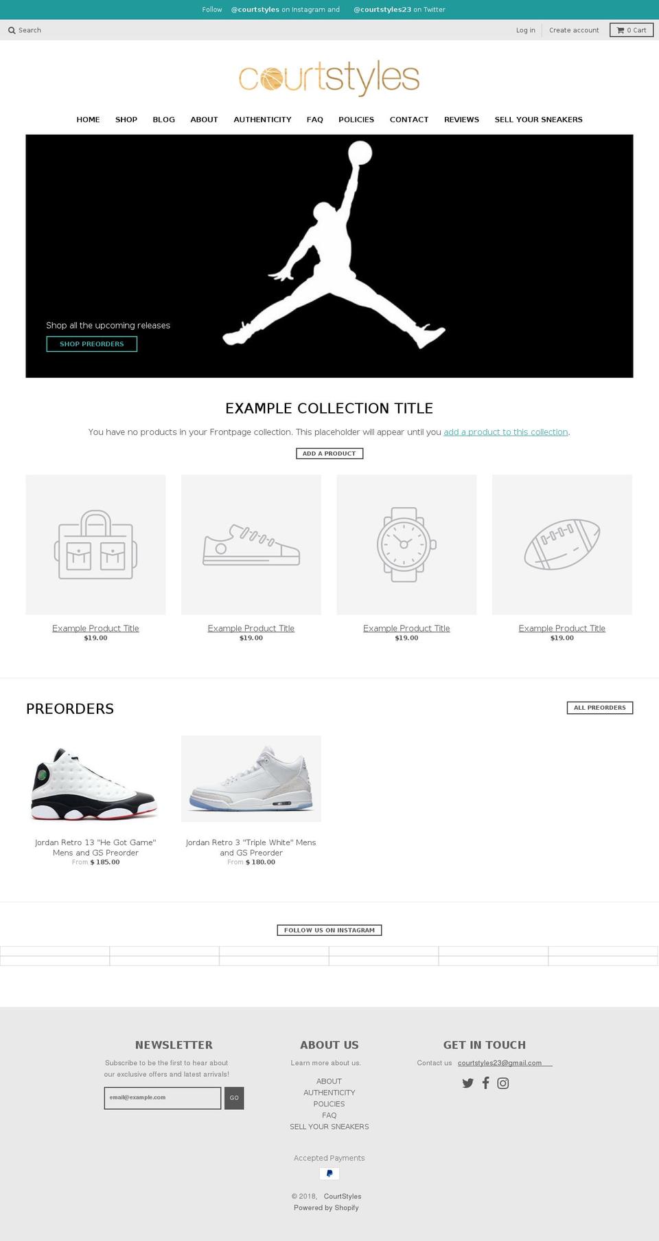 courtstyles.com shopify website screenshot