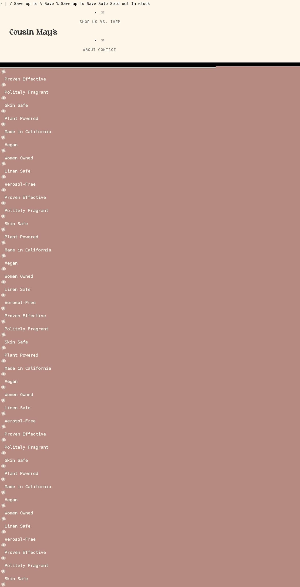 cousinmays.com shopify website screenshot