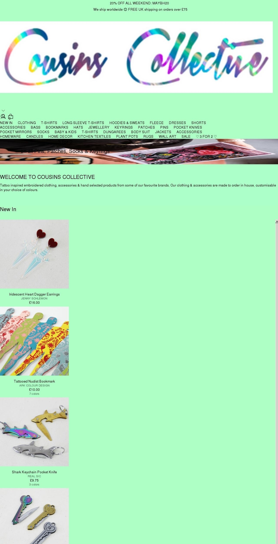 cousinscollective.com shopify website screenshot