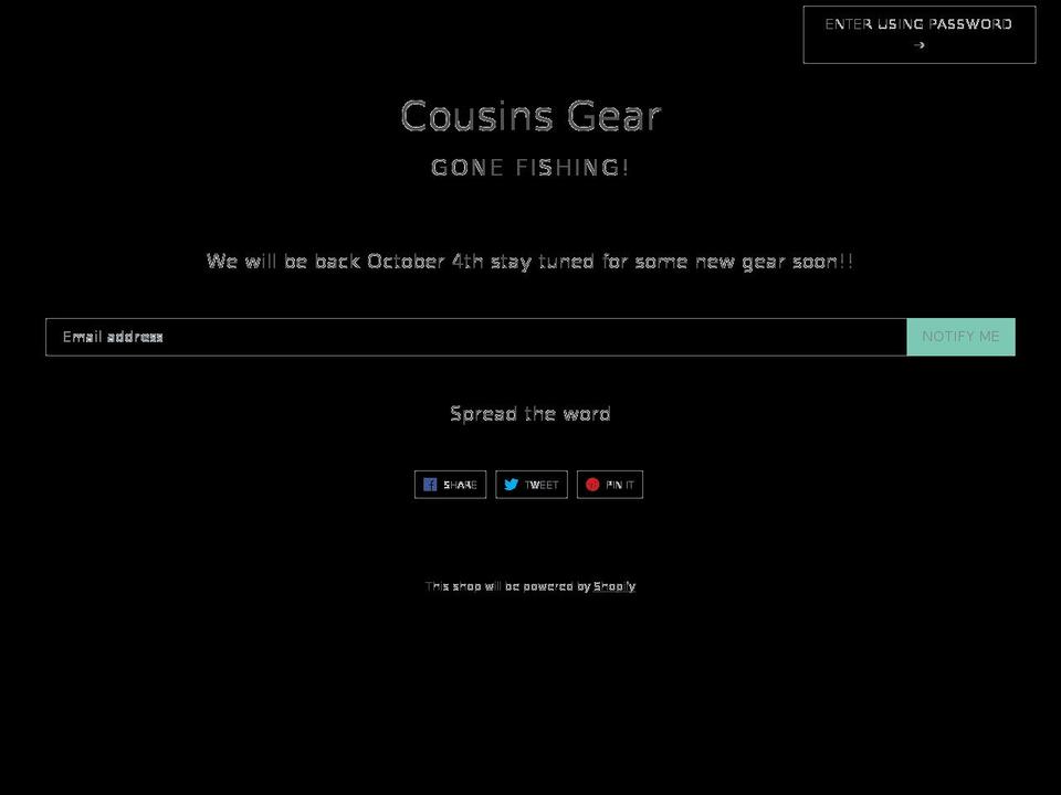 cousinsgear.com — Shopify storefront screenshot