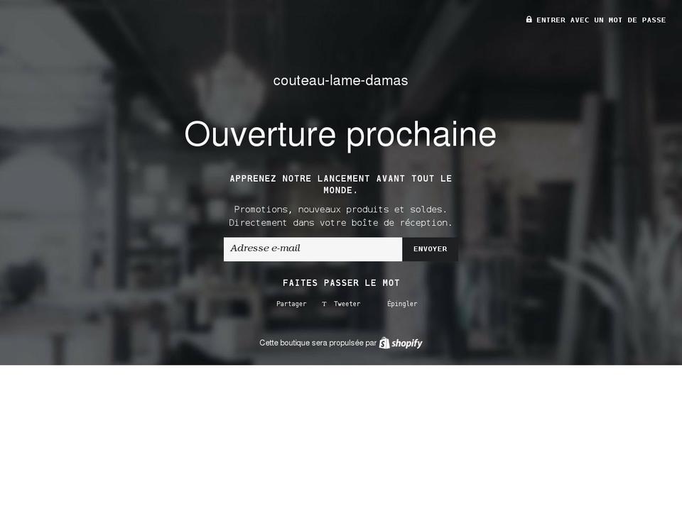 couteau-lame-damas.com shopify website screenshot