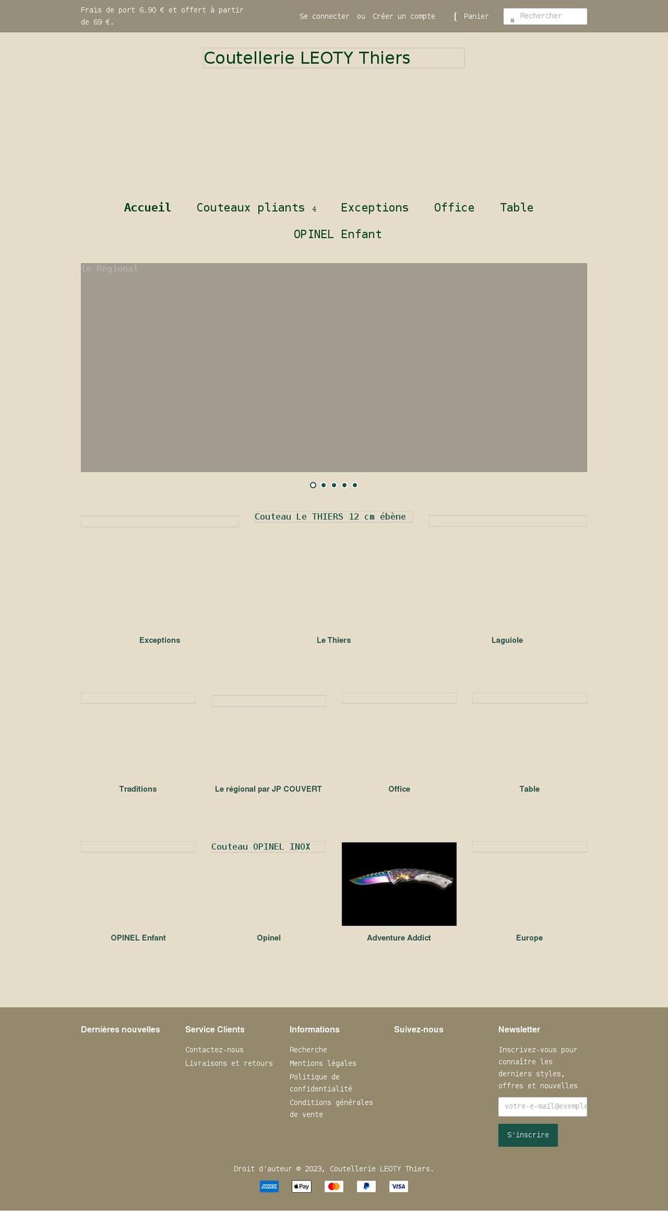 coutellerieleotythiers.com shopify website screenshot