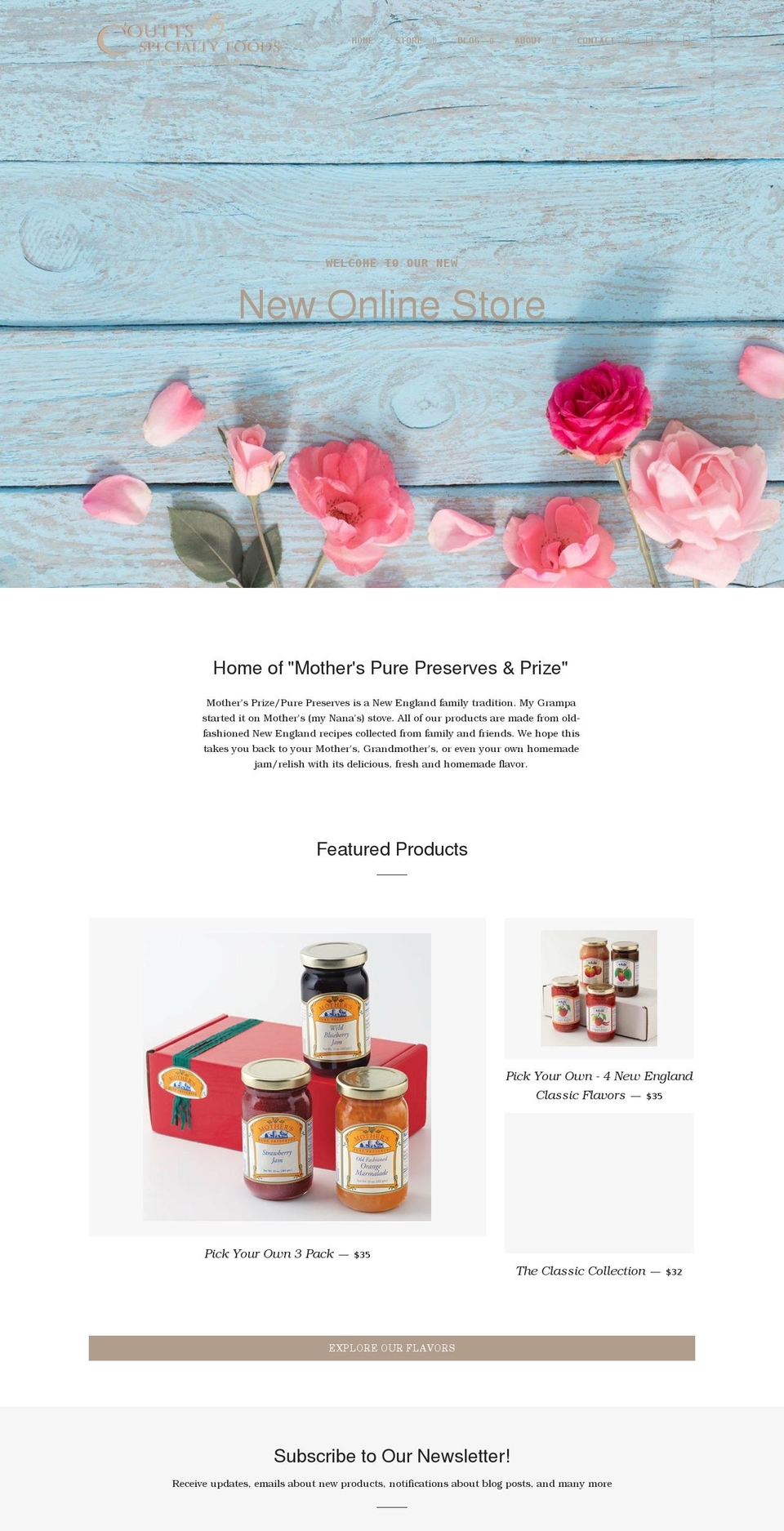 couttsspecialtyfoods.com shopify website screenshot