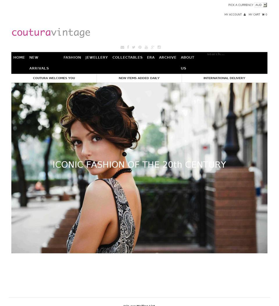 couturavintage.com shopify website screenshot