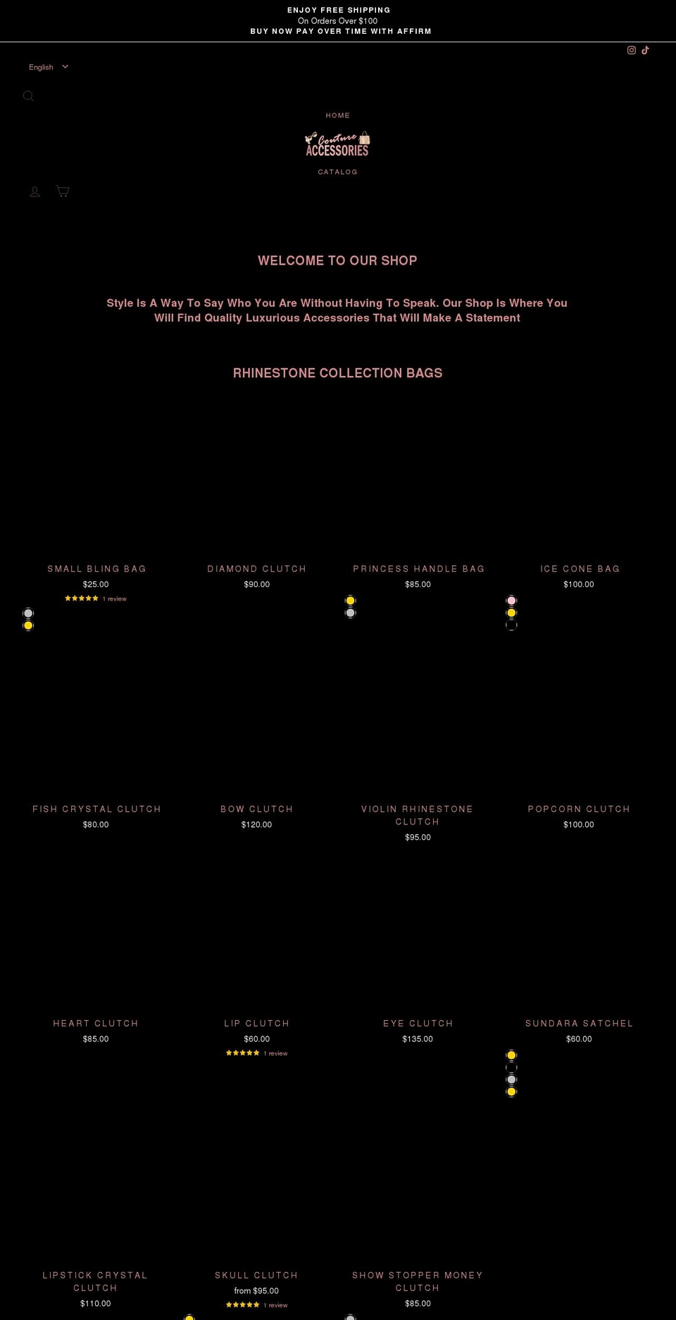 couture-accessories.com shopify website screenshot