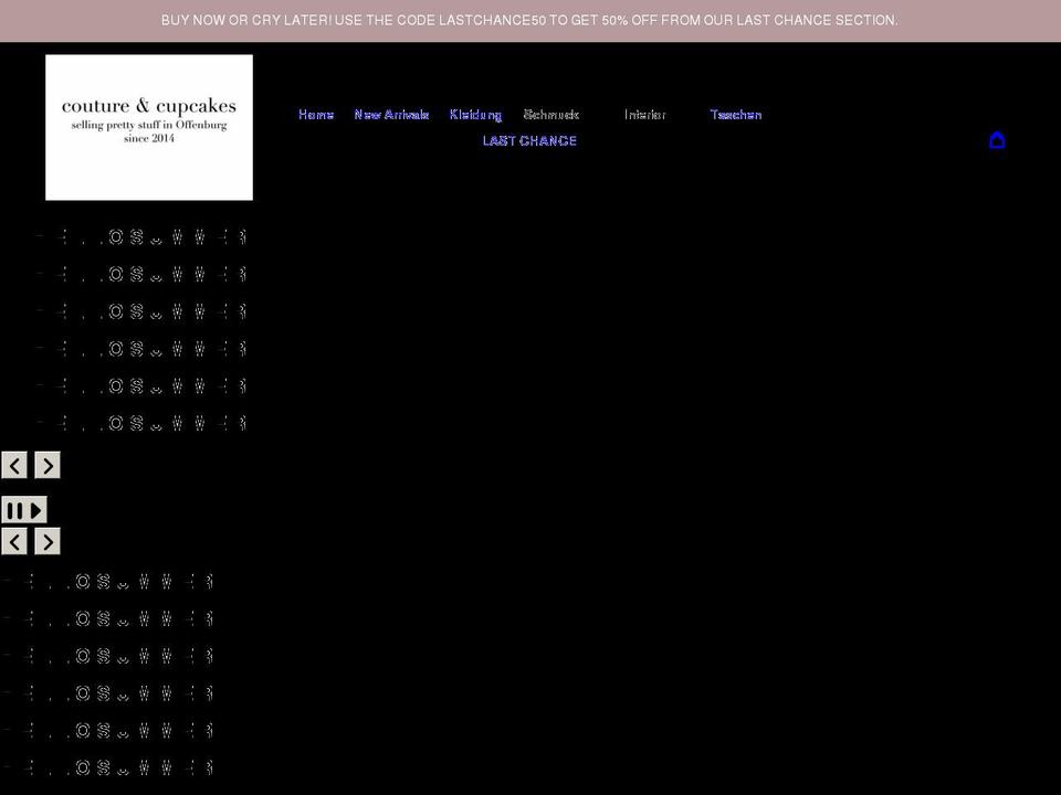 coutureandcupcakes.de shopify website screenshot