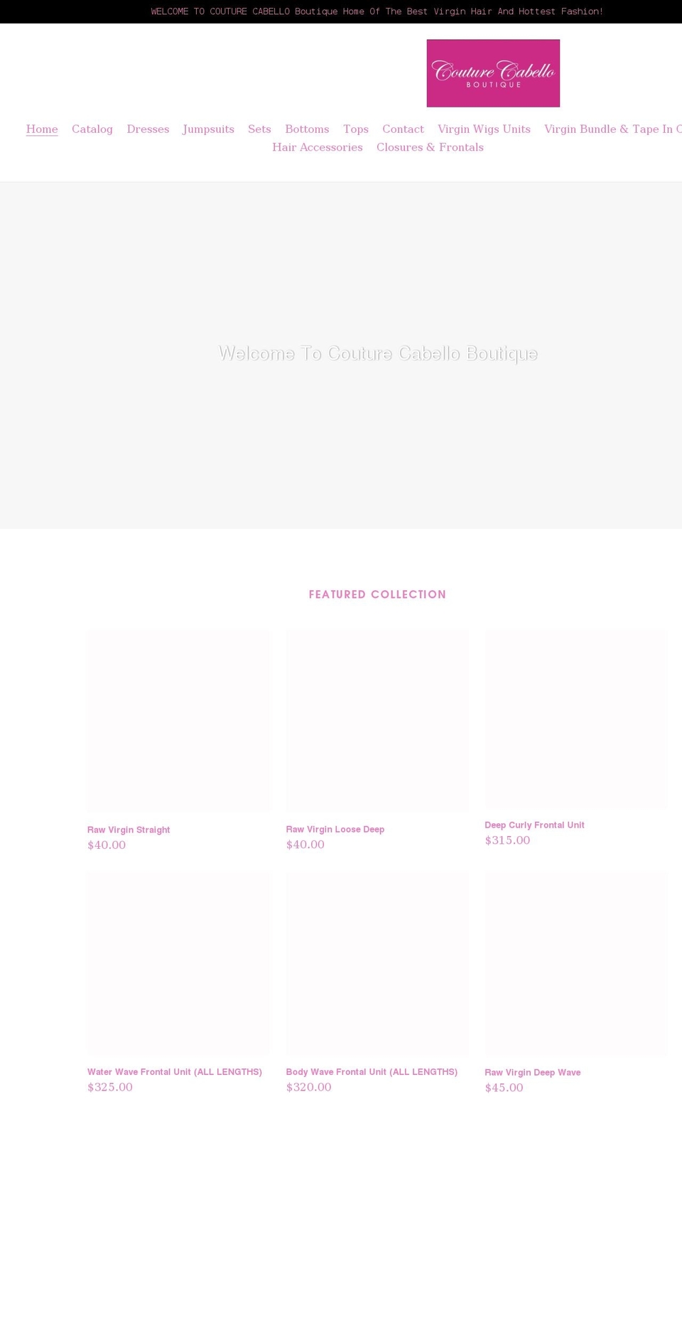 couturecabello.com shopify website screenshot