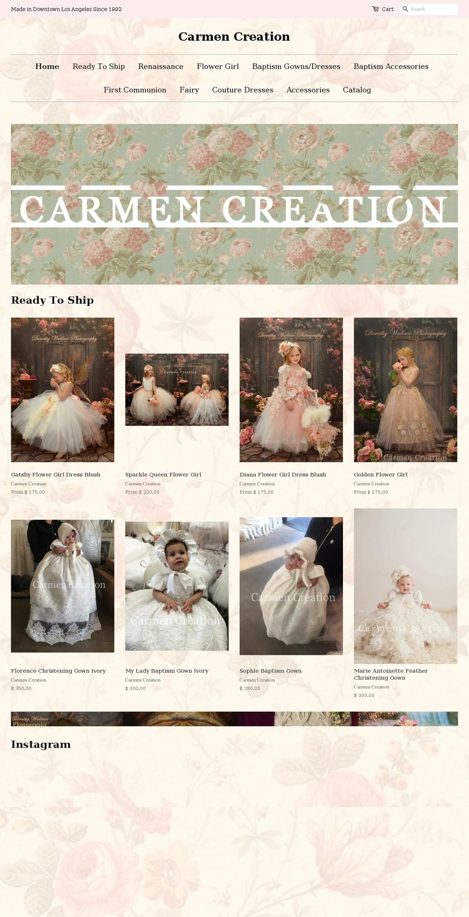 coutureflowergirldress.com shopify website screenshot