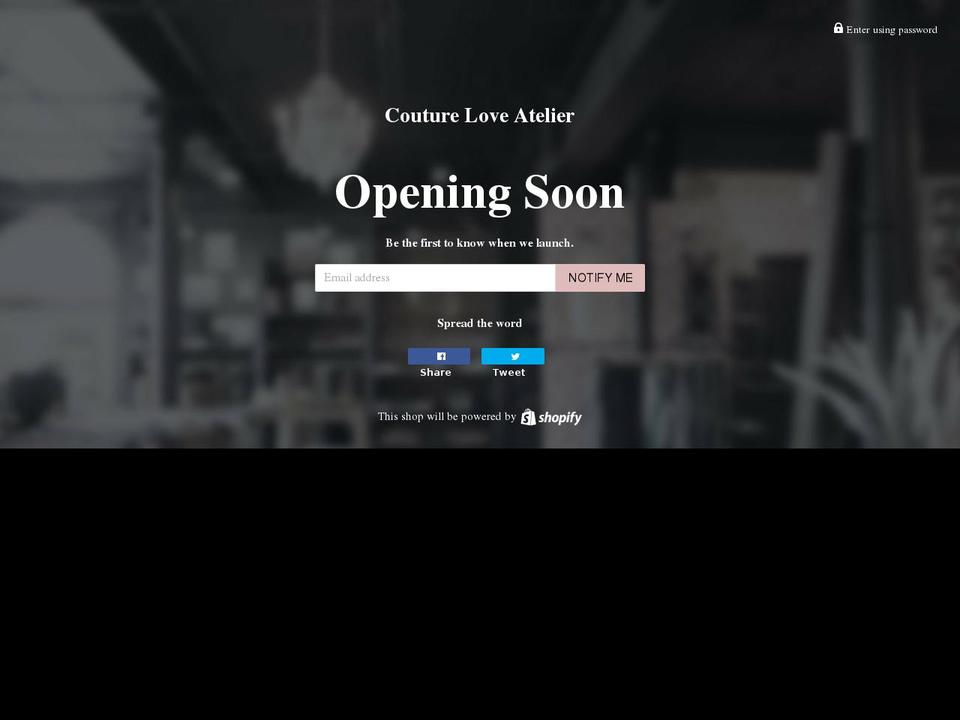 coutureloveatelier.com — Shopify storefront screenshot