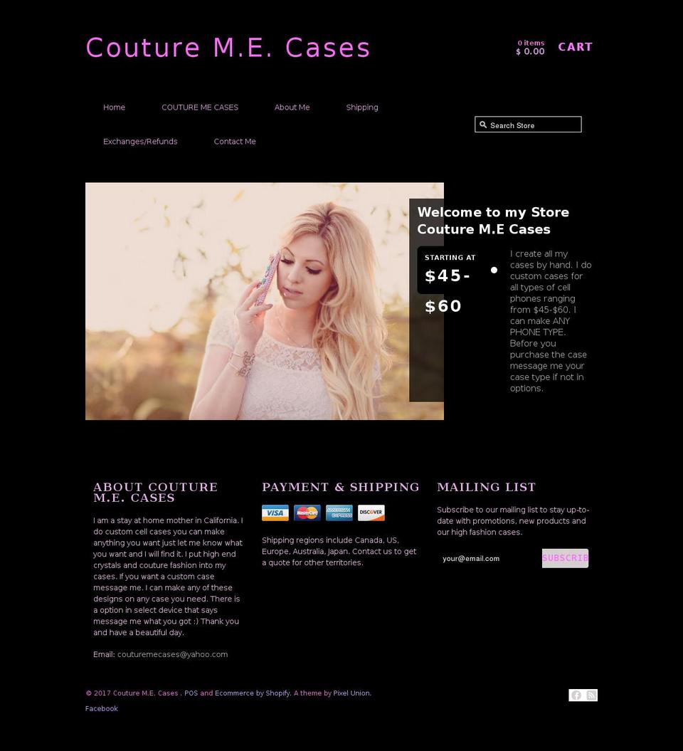 Jitensha Shopify theme site example couturemecases.com