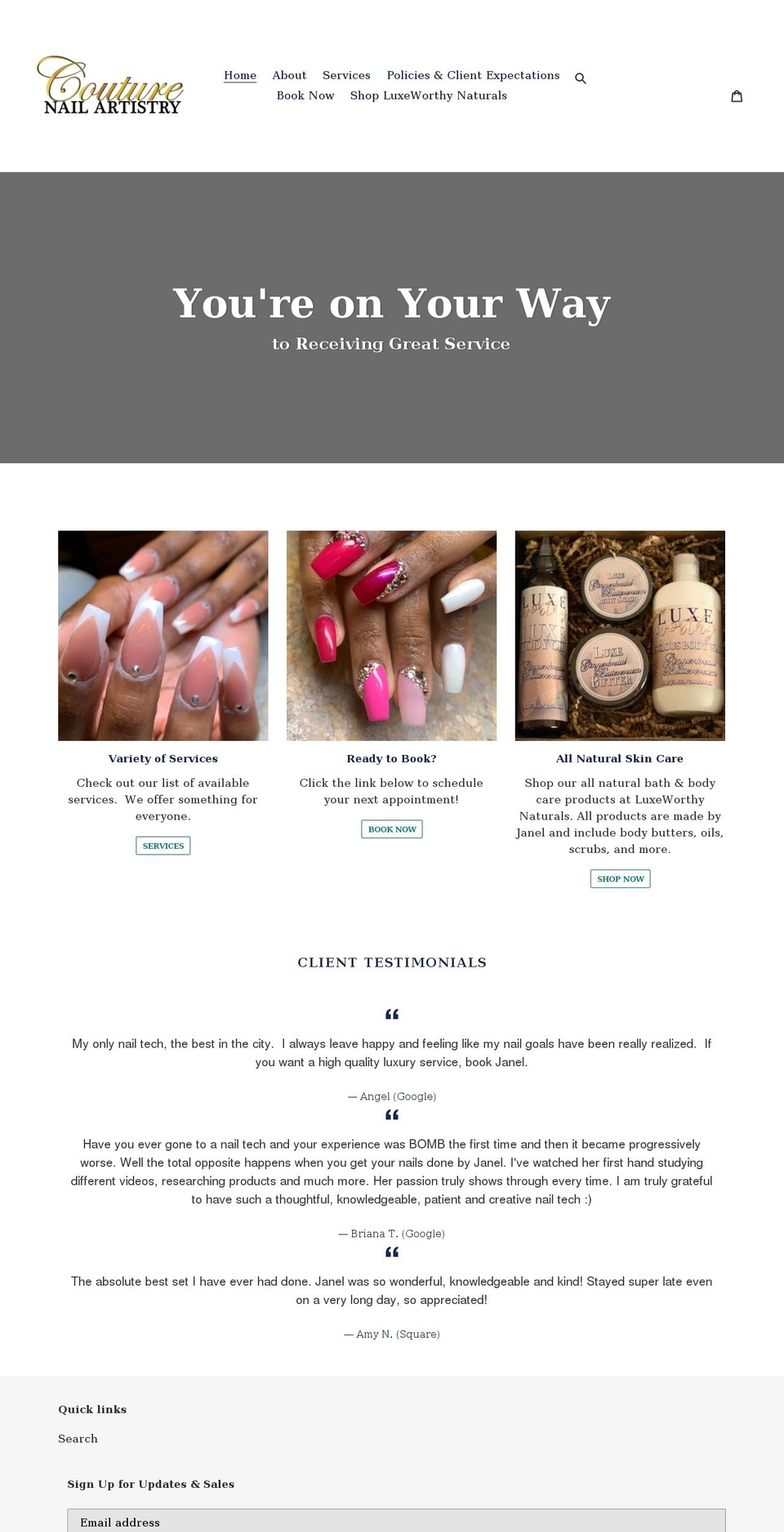 couturenailartistry.com shopify website screenshot