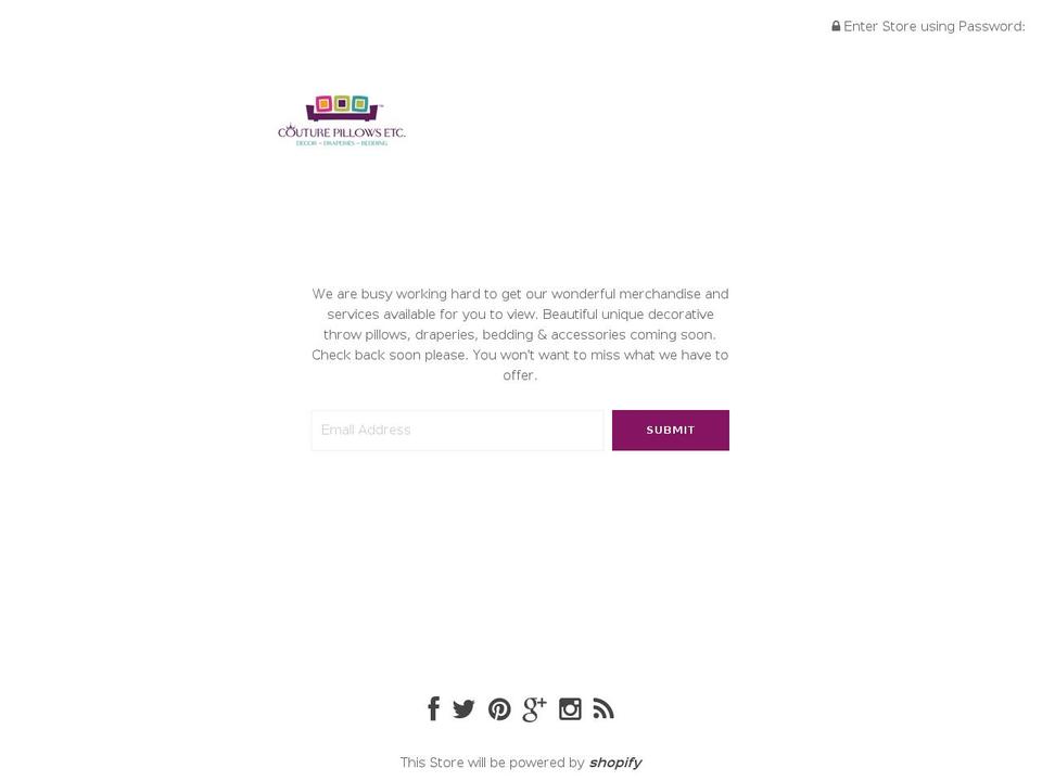 couturepillowsetc.com — Shopify storefront screenshot