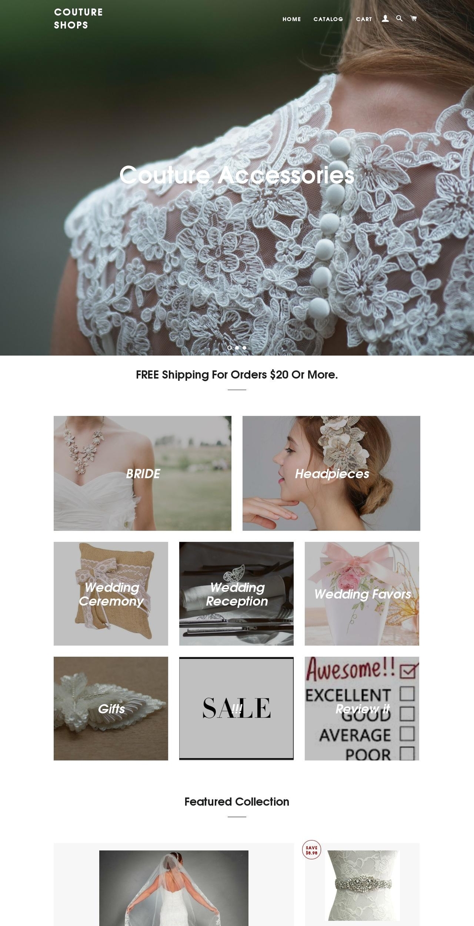 coutureshops.com — Shopify storefront screenshot
