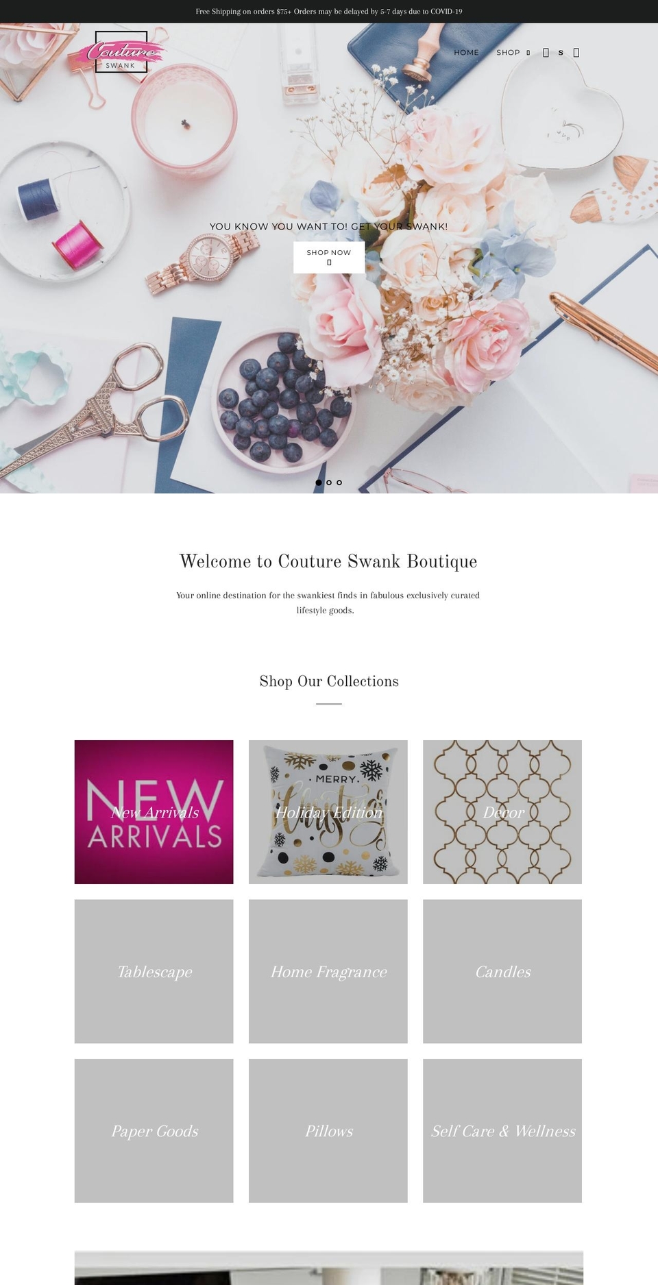 coutureswank.com shopify website screenshot