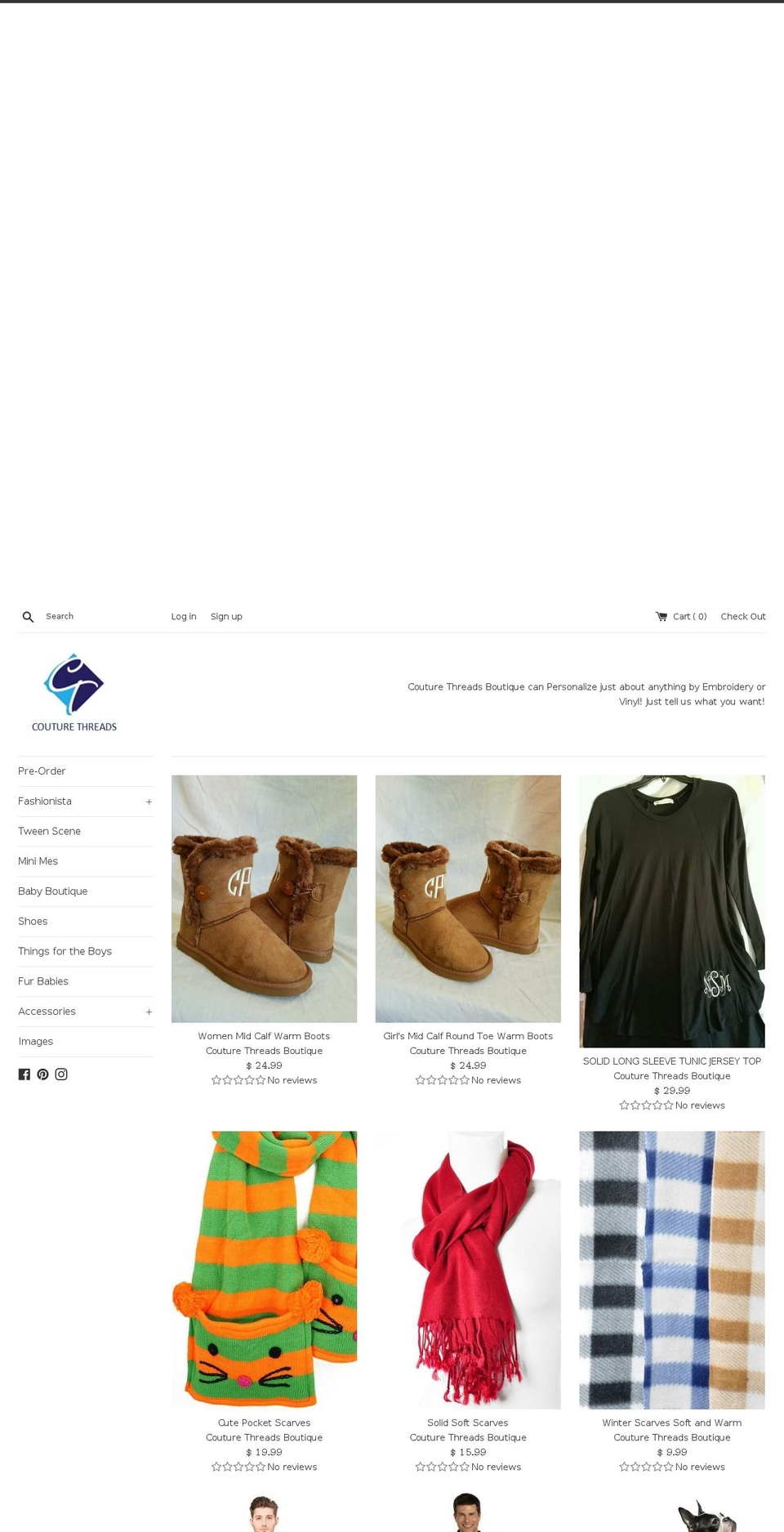 couturethreadsboutique.com shopify website screenshot