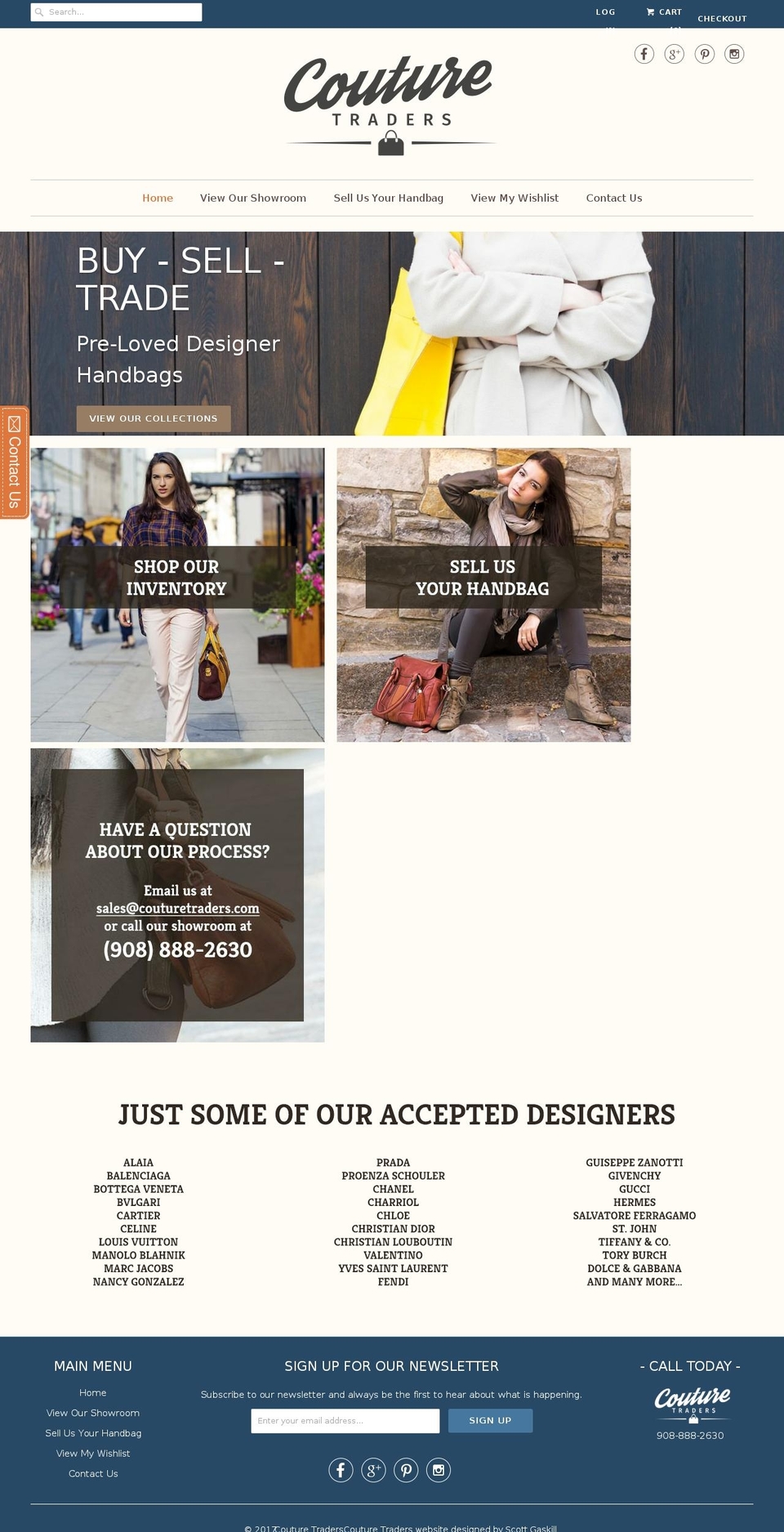 couturetraders.com shopify website screenshot