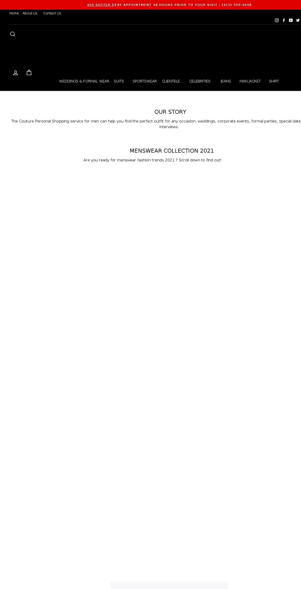 coutureuomo.com shopify website screenshot