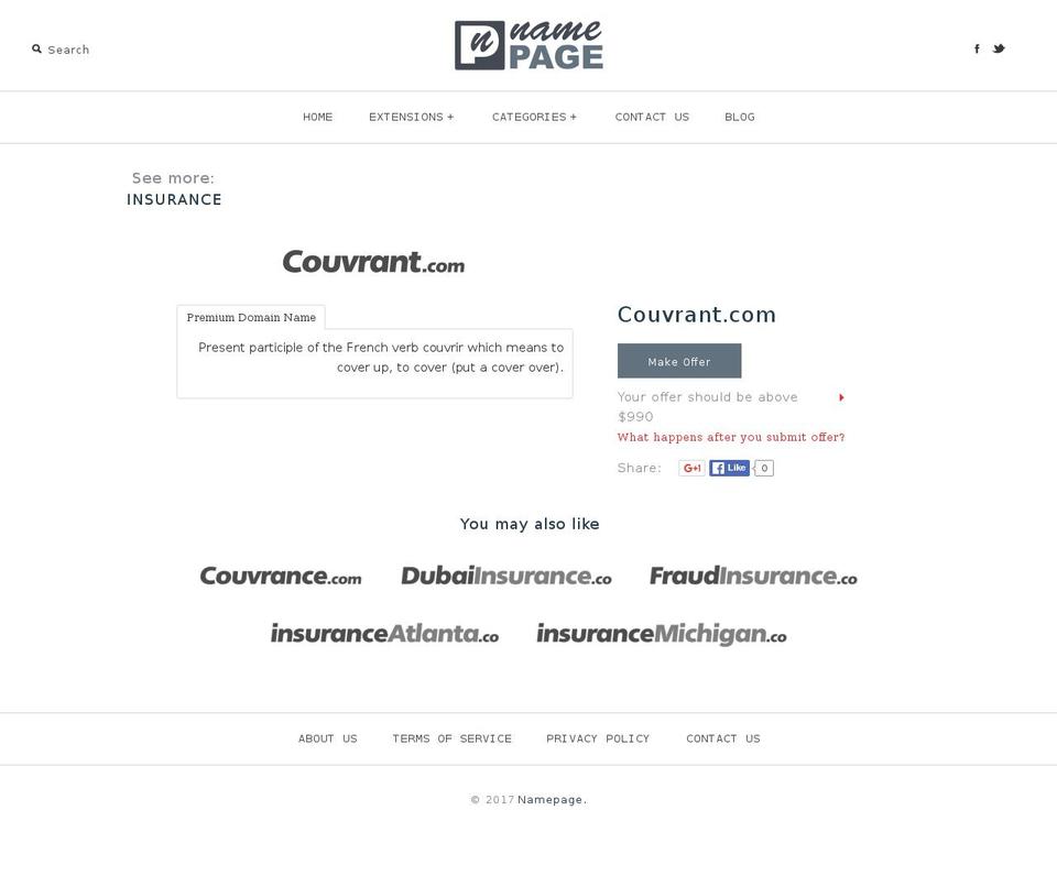 couvrant.com shopify website screenshot