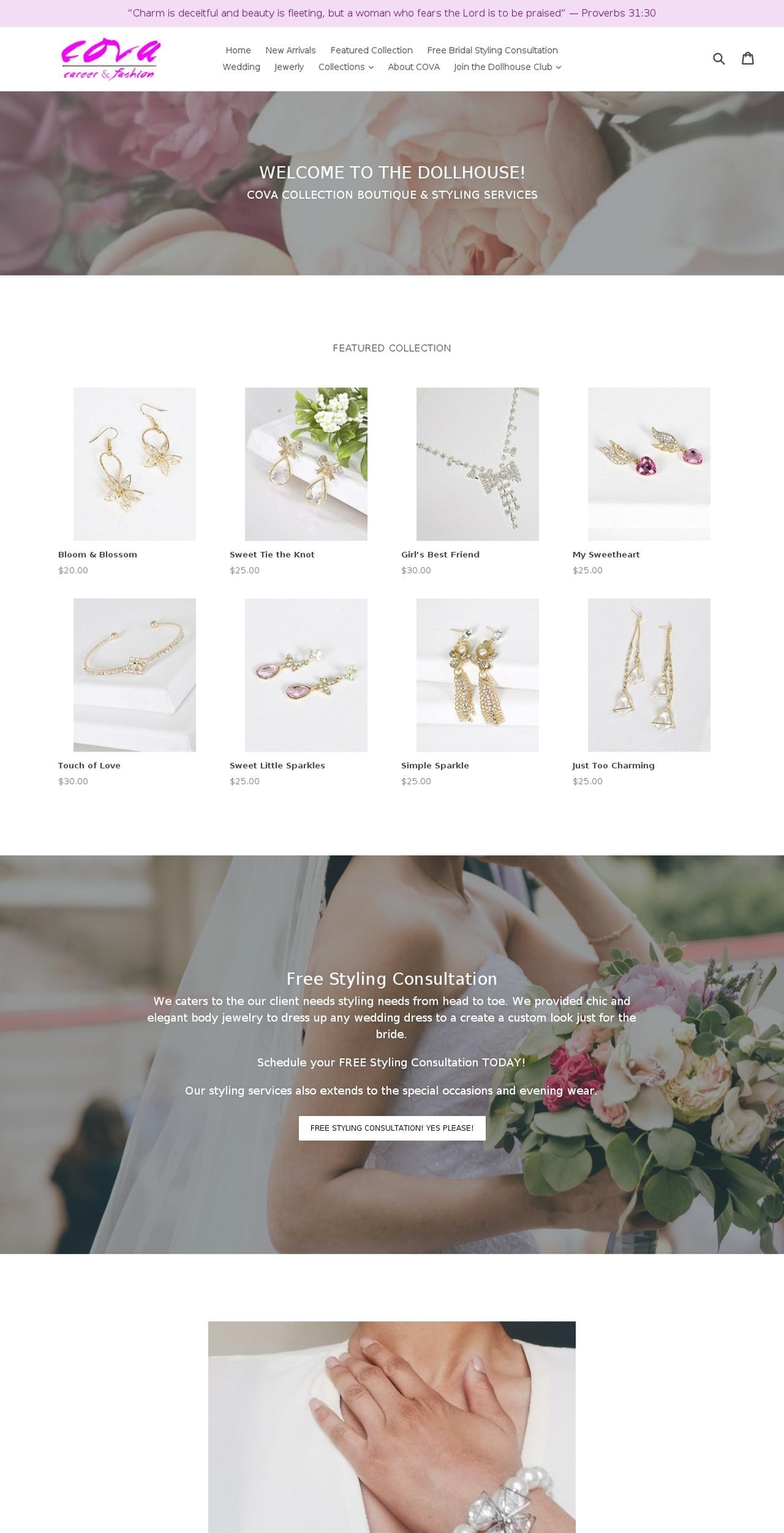covacollection.com — Shopify storefront screenshot