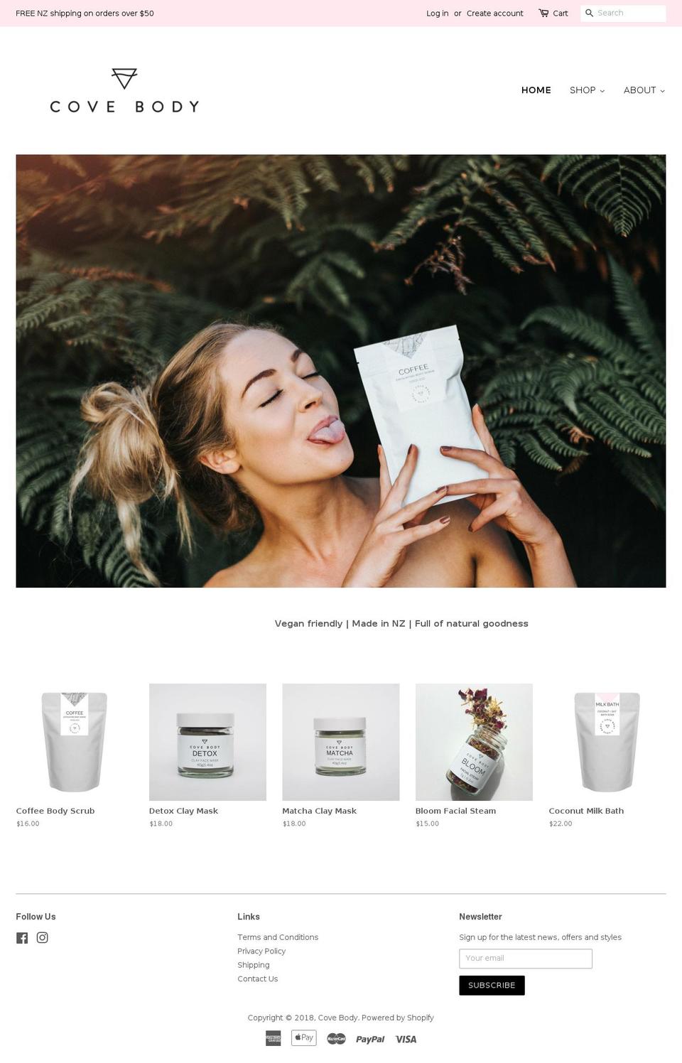 covebody.com — Shopify storefront screenshot