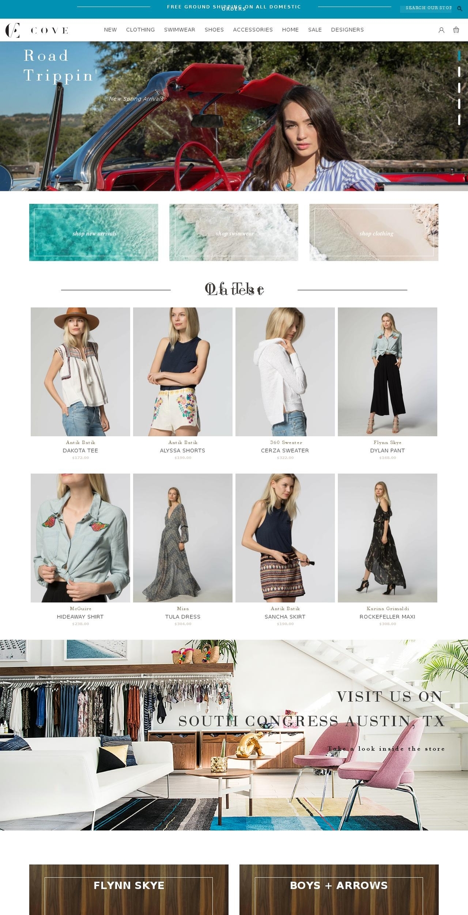 coveclothing.com shopify website screenshot
