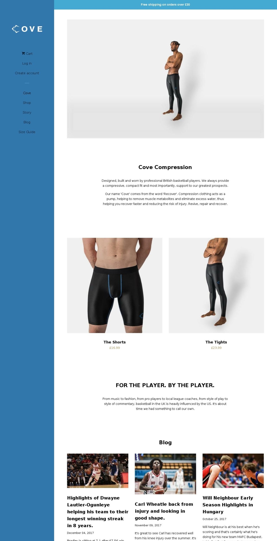 covecompression.com — Shopify storefront screenshot