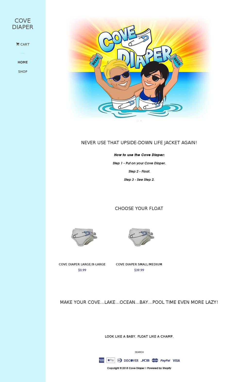 covediaper.com — Shopify storefront screenshot