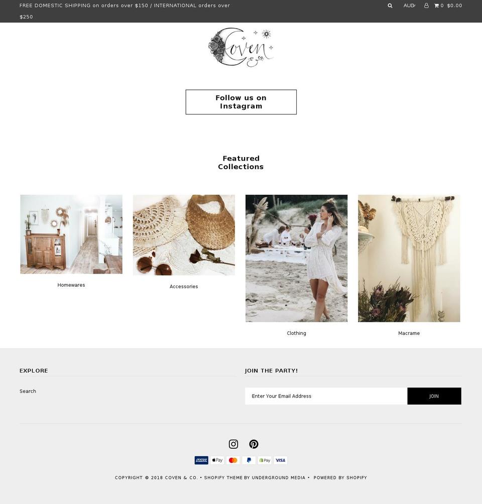 covenandco.com — Shopify storefront screenshot