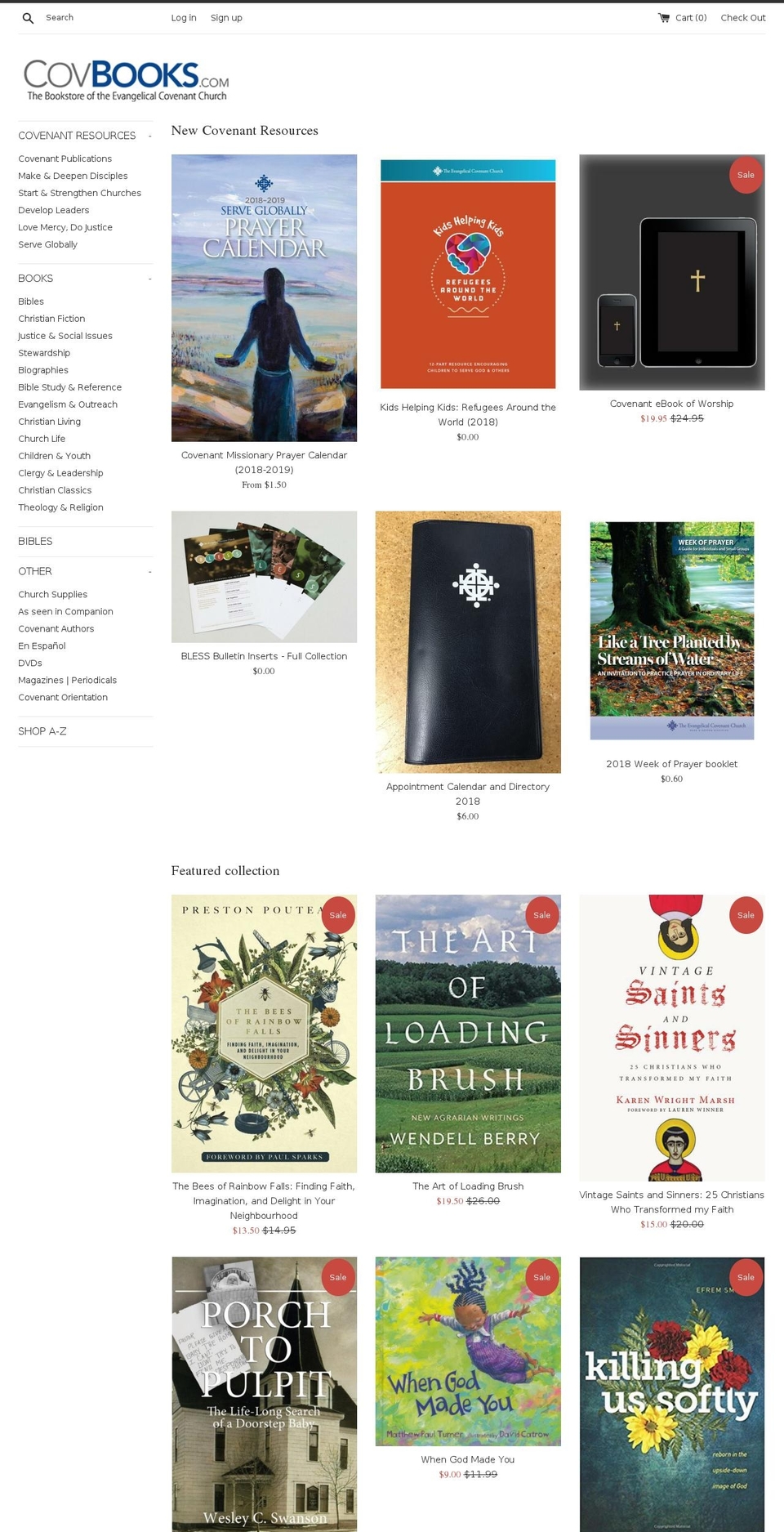 covenantbookstore.com — Shopify storefront screenshot