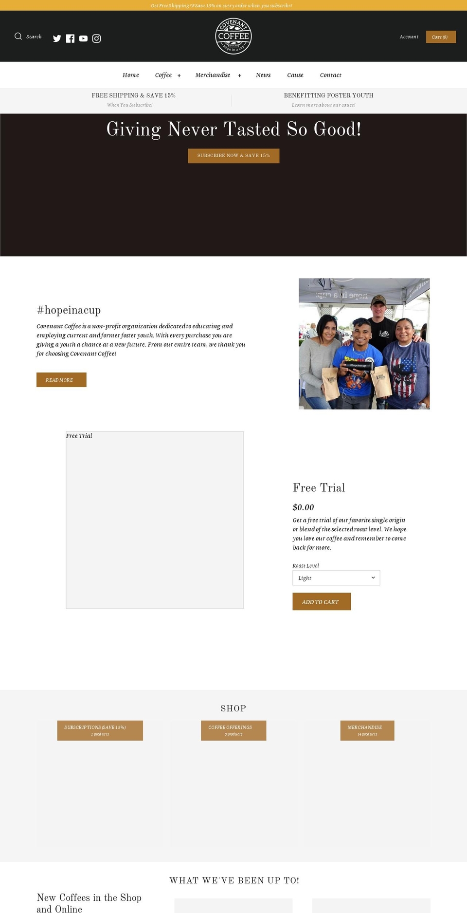 covenantcafe.com — Shopify storefront screenshot