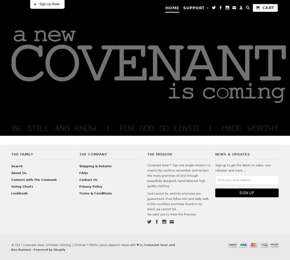 covenantgear.com shopify website screenshot