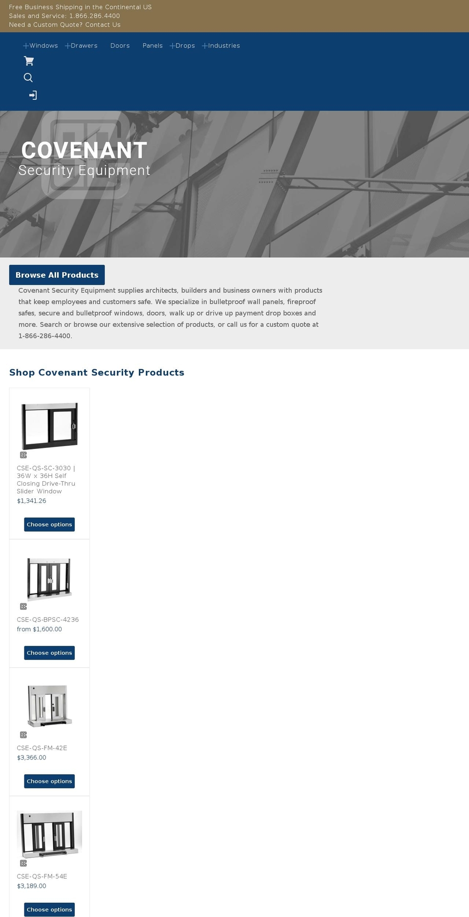 covenantsecurityequipment.com — Shopify storefront screenshot