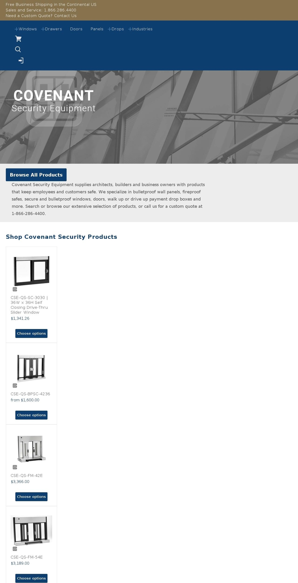 covenantsecurityequipment.info shopify website screenshot