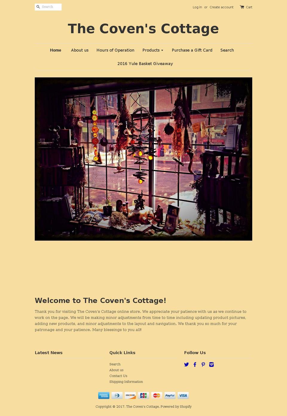 covenscottage.com shopify website screenshot